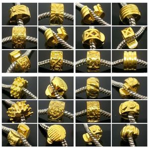 50pcs Lot mixte Cuivre Base Plaqué Or Clip Bouchon Charmes pour la Fabrication de Bijoux DIY Perles pour Bracelet Européen Entier en Vrac L222F