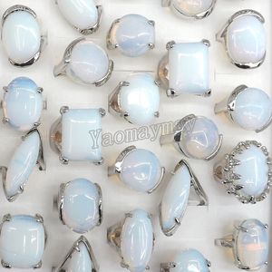 50 pcs/Lot forme mixte grande taille anneaux d'opale naturelle anneaux de pierre semi-précieuse prix usine livraison gratuite
