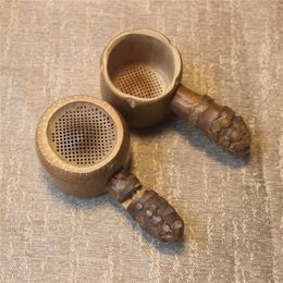 50 unids/lote raíz de bambú Natural China Gongfu filtro de colador de ceremonia de té suelto al por mayor