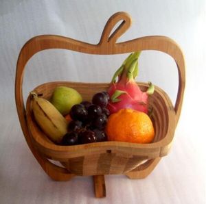 50PCS / LOT Nouveauté article pliage fruit panier en bambou stockage maison gros Livraison gratuite