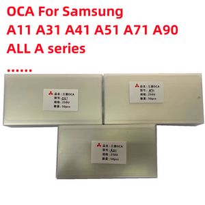 50pcs/lote OCA óptico Clear Adhesive para Mitsubishi Tamaño universal Glue OCA para Samsung A10 A01 A11 A20 A20E A31 A41 A51 A71 A90