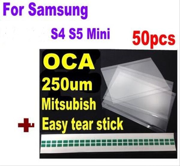 50 unids/lote OCA adhesivo transparente óptico para Samsung galaxy S4 I9500 S4 MINI I9190 pegatina de doble cara