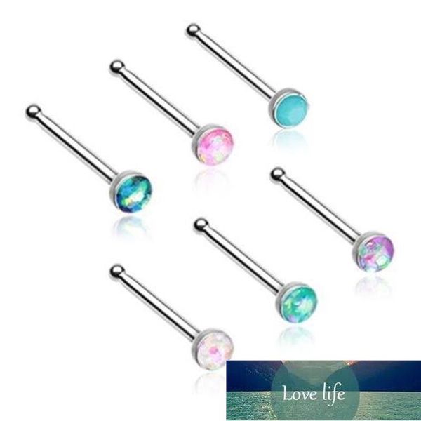 50 pcs/lot anneaux en Opalite anneau de nez de narine goujons droits 20g ~ 0.8mm bijoux de perçage de corps prix d'usine conception experte qualité dernier style statut d'origine