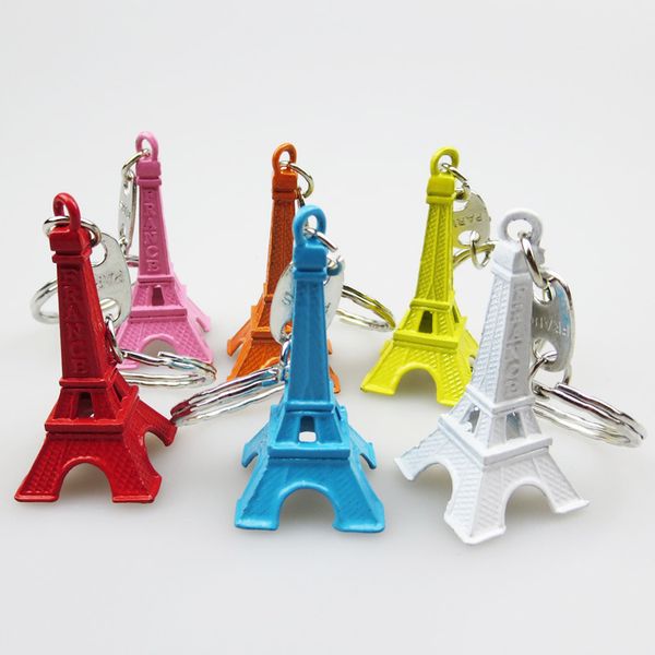 50 pcs/lot Paris tour Eiffel porte-clés Mini tour Eiffel couleur bonbon porte-clés faveur de fête