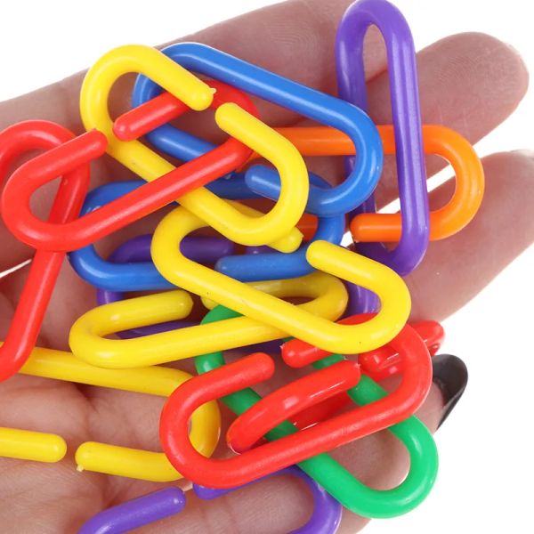 50pcs / lot en plastique perroquet toys c-clips hooks chaîne c-links sucre planeur rat perroquet