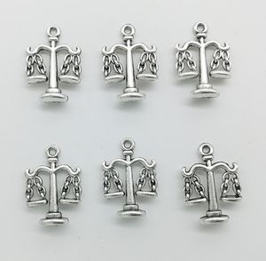 50 unids/lote escamas Libra dijes colgantes accesorios de joyería Retro DIY colgante de plata antigua para pulsera pendientes llavero 22*18mm