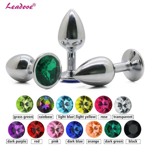 50pcs / lot Petite Taille En Acier Inoxydable Cristal Plug Anal Bijoux Butt Plug Boot Perles En Métal Anal Sex Toys pour Femmes Hommes Y1892803