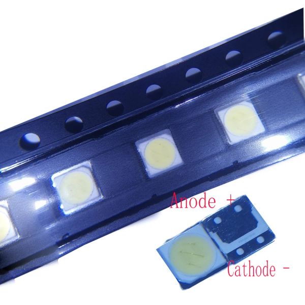 50 unids/lote SMD LED 3535 6V 2W blanco frío 3,5*3,5mm alta potencia para aplicación de retroiluminación LCD/TV