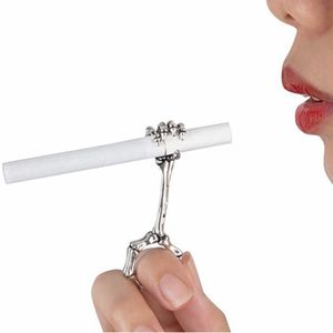 50 unids/lote de accesorios para fumar, soporte de anillo de Metal, práctico soporte portátil para cigarrillos, soporte para dedo, soporte para cigarrillos, Clip de Calavera