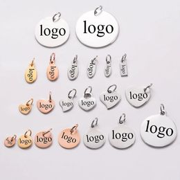 50 stks/partij Rvs Blank Stempelen Tags Voor Custom Charms DIY Voor Ketting Sieraden Ingrediënten Groothandel 240305