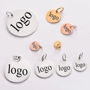 50 -stcs/lot roestvrijstalen ronde charmes aangepaste tags voor gratis grave sieraden maken ketting diy bevindingen 240511