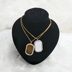 Livraison gratuite 50 pcs/lot collier en alliage de Sublimation pendentif imprimable avec chaîne