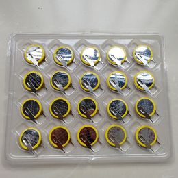 50pcs / lot Tabbed Pins CR2032 Button Cell batterij met pinnen voor PCB-spellen