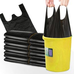 50pcs / lot sacs poubelle noirs épais sac à ordures corbeille poubelle sacs de rangement cuisine portable sac à déchets jetables DBC BH3460