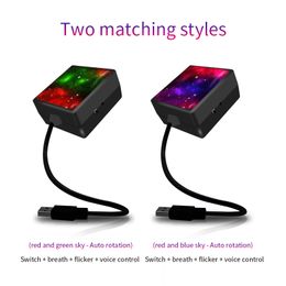 50 stks / partij USB Star Light Activated 4 Colors and 3 Lighting Effects Romantic USB-Night Lights Decorations voor Home Car Room Party Plafond