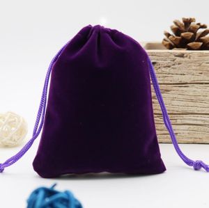 50pcs lot Velvet Bags purple color Pouches Jewelry Packing Bags Christmas Candy Wedding Gift Bags Free Shipping