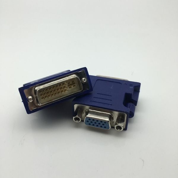 Envío gratuito 50 unids/lote VGA hembra a DVI Adaptador macho de 24 + 5 pines a convertidor extensor de conector hembra VGA de 15 pines