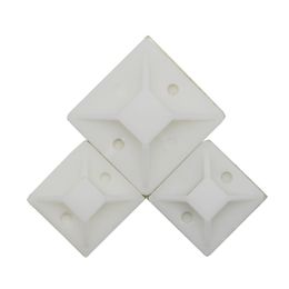 50pcs / lot Mounts de base de câble blanc 20 25 30 40 mm Adhésif Câble câble à fermeture éclair Bases du support de mur