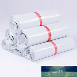 50 stks / partij witte koerier tas express envelop opbergzakken mailing tassen zelfklevende zegel PE plastic zak verpakking