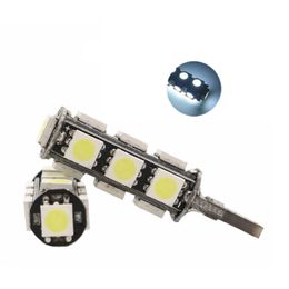 50 unids/lote blanco T10 W5W 5050 13SMD bombillas LED para coche Canbus sin Error 194 168 2825 lámparas de liquidación lectura matrícula luces 12V