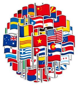 50PCS Lot Hele Landen Nationale Vlag Kleurrijke Sticker Speelgoed Voor Kinderen Voetbal Fans Decal Scrapbooking Reizen Case6597698