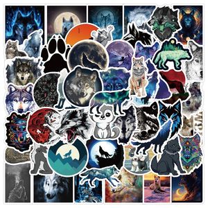 50 stks / partij Groothandel Wolf Stickers Waterdichte No-Duplicate Stickers Gitaar Fiets Koffer Waterfles Helm Car Decals Kids Geschenken Speelgoed