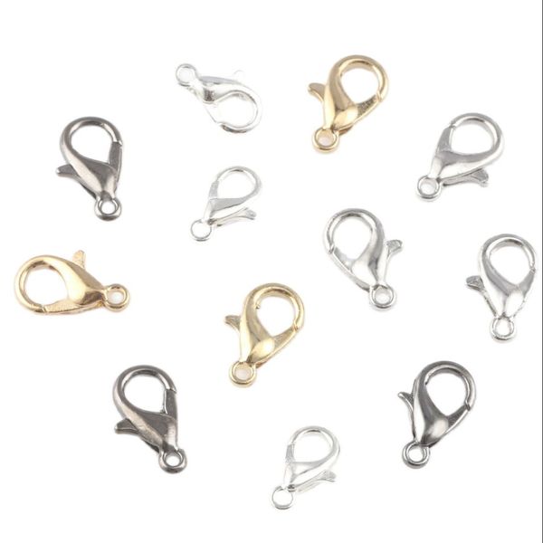 50pcs / lot en alliage de zinc crochets de homard fermoirs pour la fabrication de bijoux à la main collier de bricolage bracelet chaîne bijoux résultats accessoires306I