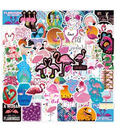 50 stks liefde flamingo vogel roze sticker auto fiets bagage sticker laptop skateboard motor water fles vinyl sticker bulk veel goedkoop Prijs