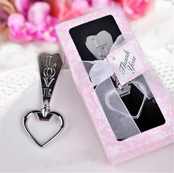 Envío gratis 50 UNIDS LOVE Heart Shape Beer Wine Bottle Cap Opener Collection Wedding Party Favor Aniversario Regalos Suministros para eventos