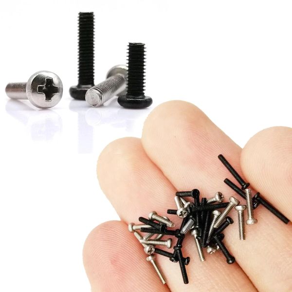 50pcs M1 M1.2 M1,6 M2 M2,5 M3 M4 Tiny Mini Repair Correction Ordinateur ordinateur portable Téléphone Toys Lunets Imprimante Cross Phillips Vis de tête ronde