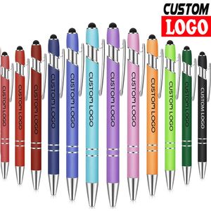 50 Stuks Metalen Business Balpen Universele Tekening Touch Screen Stylus Pen School Kantoorbenodigdheden Gratis Gegraveerde Naam Custom 240229