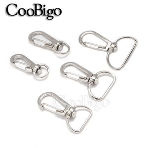 50 unids Metal Langosta Broche Llavero Titular Giratorio Gatillo Snap Gancho Llavero Anillos para DIY Craft Mochila al aire libre Bolsa Piezas 240110