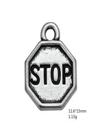 50 stcs metaal zink legering charmes bengelen sieraden handgemaakte letter vintage stop teken hangers voor doe -het -zelf charme hele sieraden31795274678446