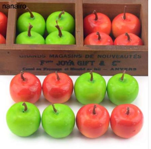 50 Uds Mini manzana verde Artificial manzanas súper pequeñas espuma de plástico fruta Artificial falsa modelo fiesta cocina decoración de boda