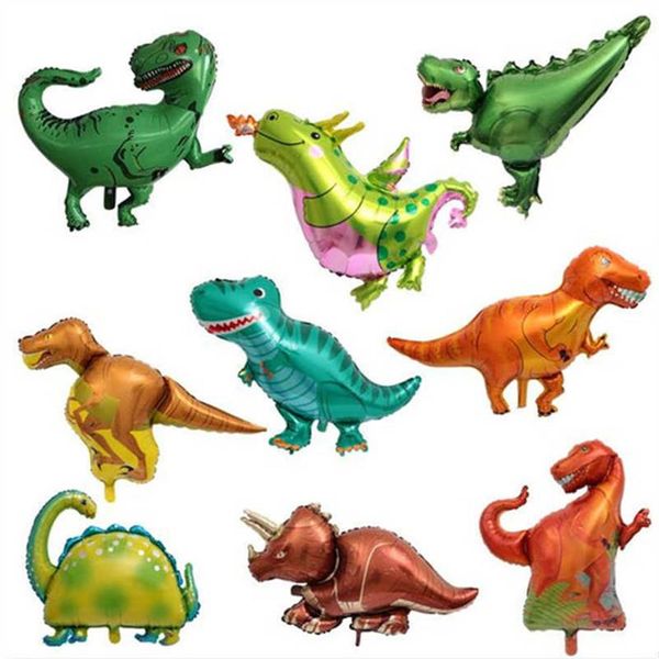 50 Uds Mini globo de papel de dinosaurio niños globos de animales niños dinosaurio fiesta de cumpleaños decoraciones jurásicas globo H1026260k