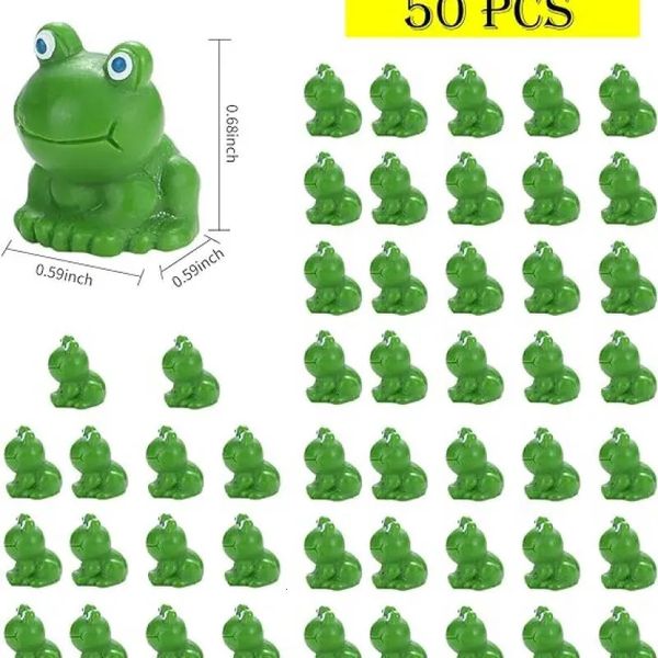 50pcs mini-grenouille décor de jardin 7 couleurs grenouilles figurines miniatures décor pour les plantes en pot