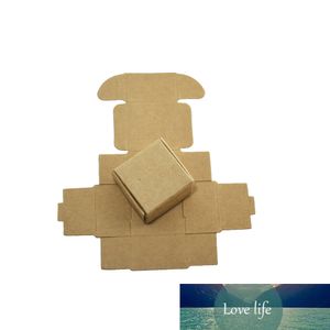 Mini boîte en papier Kraft, 50 pièces, cadeau de fête, boucle d'oreille, bague, emballage de décoration, petites boîtes en carton, boîte en carton marron pliable au détail