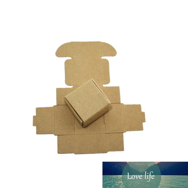 Mini boîte en papier Kraft, 50 pièces, cadeau de fête, boucle d'oreille, bague, emballage de décoration, petites boîtes en carton, boîte en carton marron pliable au détail