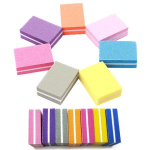 50pcs Mini Nail Sponge fichiers de tampon Boffing Buffing Panding 100/180 Grit Doudic double face Tool pour Gel Polish Manucure Supply