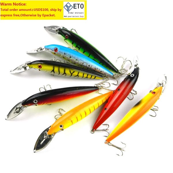 50 Uds Minnow cebo duro señuelos de plástico 14CM 140mm Señuelos de pesca lengua de aluminio aparejos de pesca ZZ