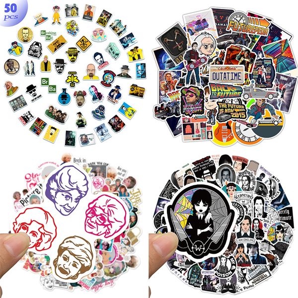 50 PCS Mix US Film TV Série Graffiti Autocollants Étanche Caractère Paster Scrapbooking Téléphone Ordinateur Portable Décoration Dessin Animé Miove Stickers