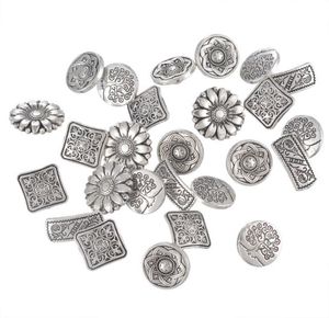 50 pièces mixtes boutons en métal ton argent Antique boutons de tige de Scrapbooking accessoires de couture faits à la main artisanat fournitures de travaux manuels 5066442