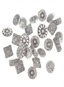 50 stks gemengde antieke zilveren toon metalen knoppen plakboeking knopen handgemaakte naaimakjes ambachten diy Supplies2014798