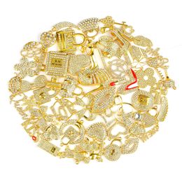 Breloques mixtes plaquées or, 50 pièces, pour bricolage, accessoires de fabrication de bracelets, 240309