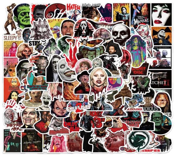 50pcs Miltid Horror Movie Sticker Thriller personnage de personnage Stickers Graffiti Kids Toy Skateboard Car Motorcycle Bicycle Sticker DE7156804