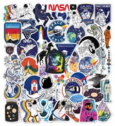 50 stuks Mixed Space Explorer Galaxy Stickers 2 Groep Spaceman Rocket Nasa Sticker Skateboard Gitaar Auto Laptop Pad Fiets Motorcycl1680636