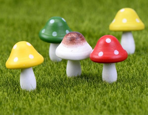 Miniatures de champignons en bois mélangés, accessoires de paysage pour décoration de jardin de maison, artisanat de Scrapbooking, bricolage, 50 pièces