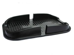 Almohadilla antideslizante multifuncional negra para coche, estante para teléfono móvil de gel PU, alfombrilla antideslizante para GPS/IPhone/soporte para teléfonos móviles