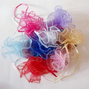 50 stcs Multi Round Organza Gift Bags 26-35-40cm feesttas voor vrouwen Wed Drawstring Bag Jewelry Display Bag Pouch Diy Accessories Y01752