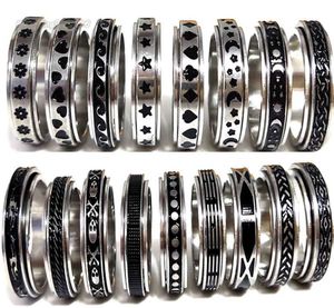 50 pcs Multi-styles Mix Rotation Spin Anneaux Hommes Femmes Spinner Anneau En Gros Rotation Bande Doigt Anneaux Partie Bijoux